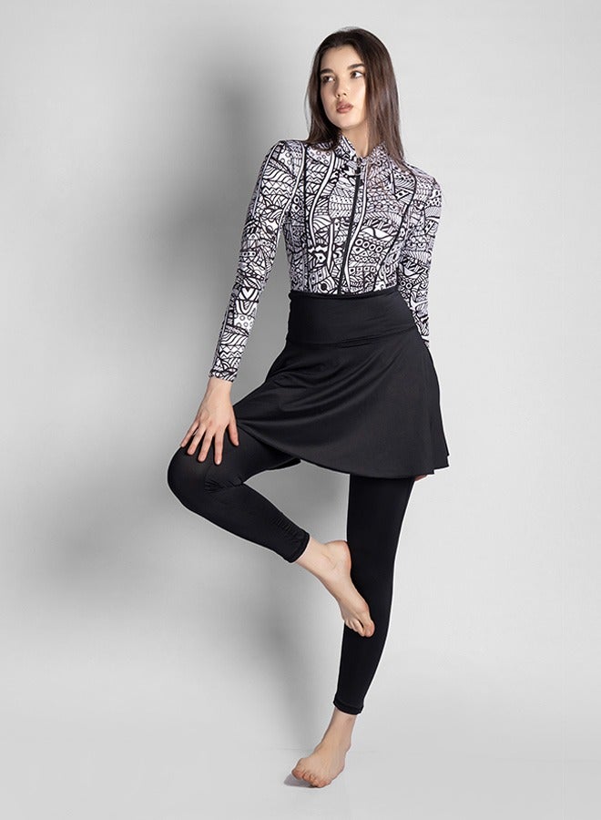 منيرفا سيكرت بوركيني بلاك نوبيان الفاخر الحصري - Image 4