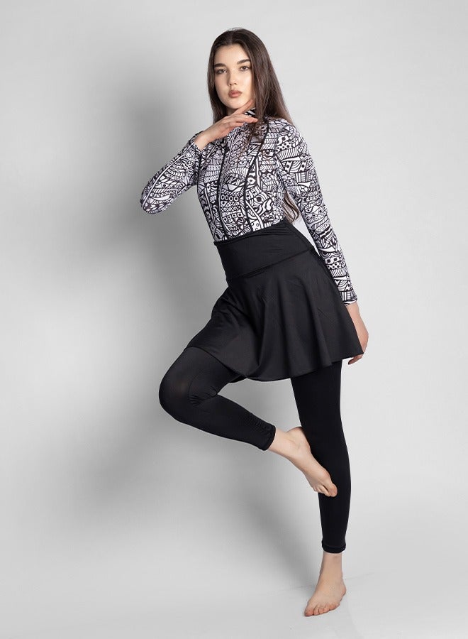 منيرفا سيكرت بوركيني بلاك نوبيان الفاخر الحصري - Image 5