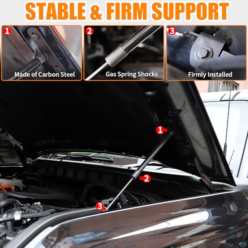 EVGoXMods Front Hood Lift Supports Gas Springs Shocks Struts Kit Compatible with Ford Bronco Accessories 2/4 Door 2025 2024 2023 2022 2021 - Image 5