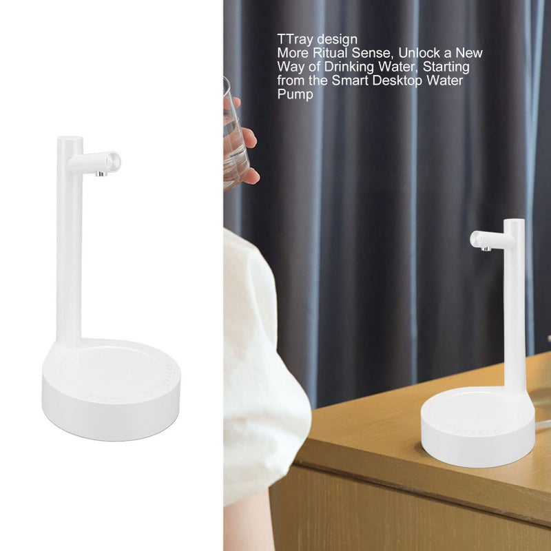 White Electric Water Dispenser With Removable Tray 1800mah Battery Portable For Home Office - Image 5