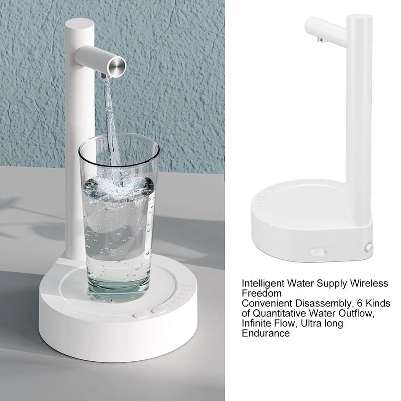 White Electric Water Dispenser With Removable Tray 1800mah Battery Portable For Home Office - Image 3