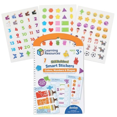 Learning Resources Skill Builders Smart Stickers Colors Numbers and Shapes Reusable Sticker Book Montessori Busy Book Preschool Classroom Must Haves Busy Books - Image 1