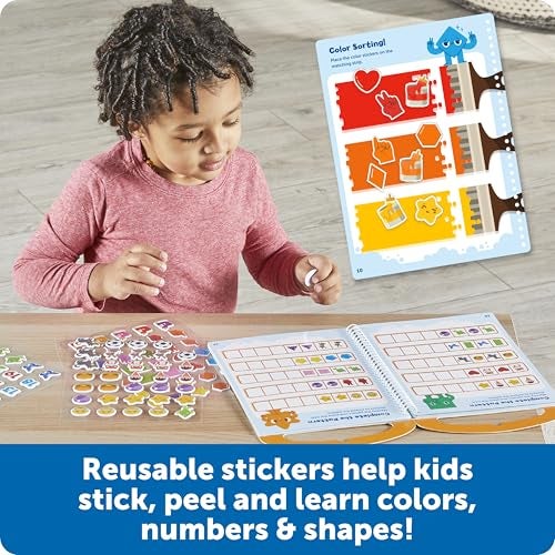 Learning Resources Skill Builders Smart Stickers Colors Numbers and Shapes Reusable Sticker Book Montessori Busy Book Preschool Classroom Must Haves Busy Books - Image 3