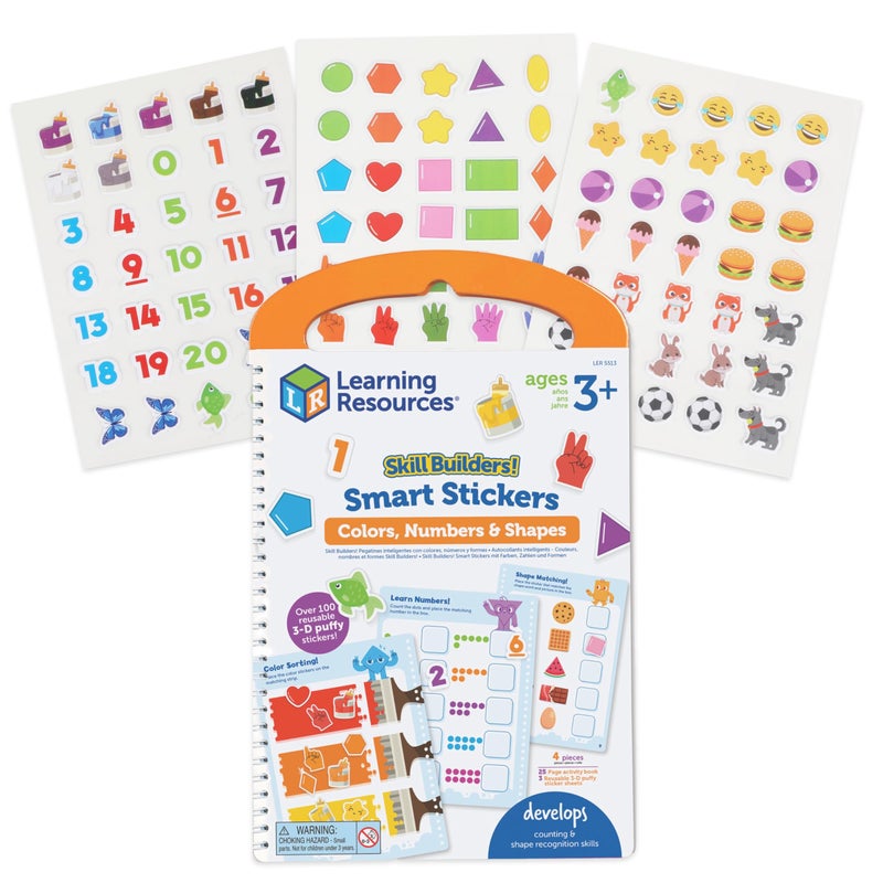 Learning Resources Skill Builders Smart Stickers Colors Numbers and Shapes Reusable Sticker Book Montessori Busy Book Preschool Classroom Must Haves Busy Books - Image 2