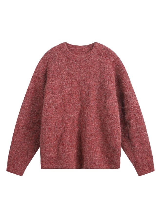 NIBEMINENT سويت شيرت رجالي من مزيج موهير بتصميم رقبة مزيفة نسيج ثقيل فخم تصميم قديم ملابس شتوية عصرية - Image 1