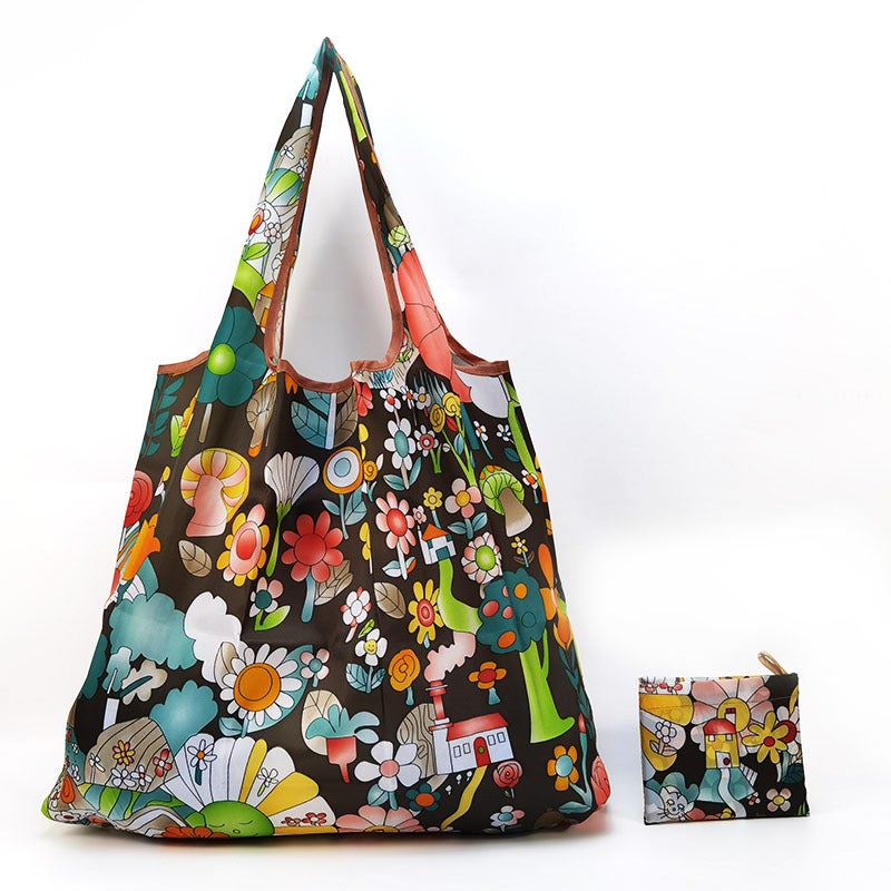 Cartoon Eco-Friendly Foldable Shopping Bag Lotus 
