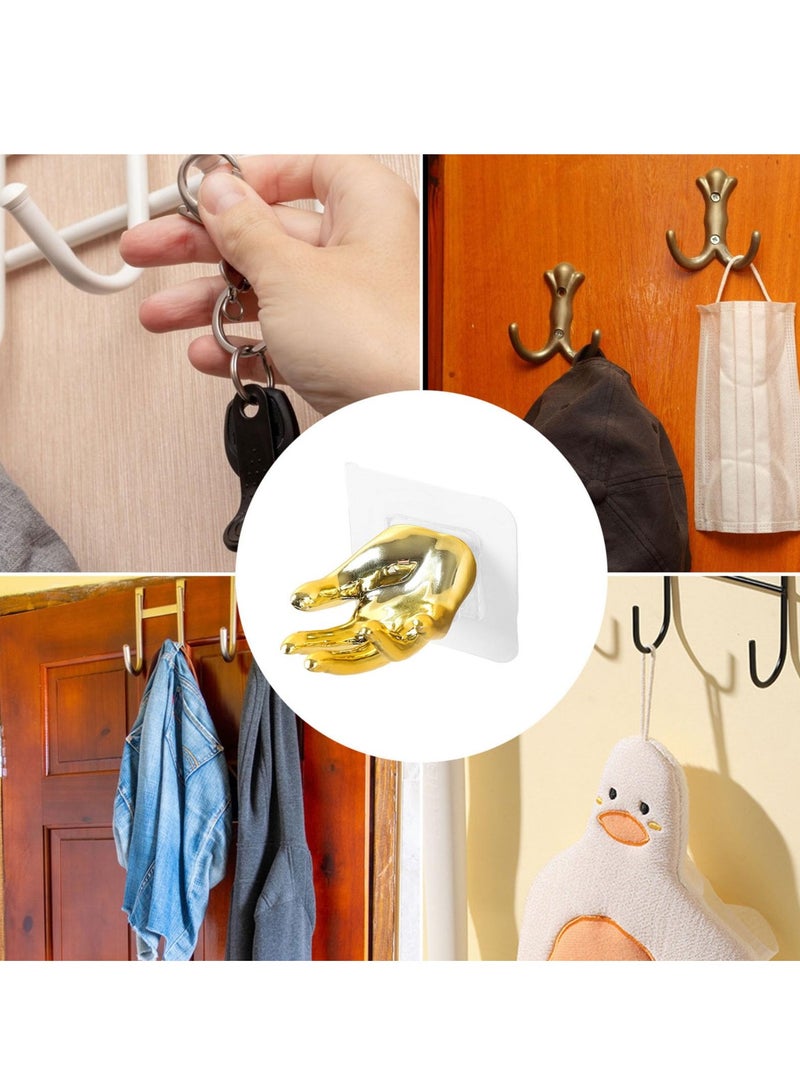 KASTWAVE Hand Shaped Key Hook,Hand Gesture Wall Hooks,Key Holder Wall Mount, Unique New Hand Shaped Wall Hooks, Hand Shape Wall Mounted Adhesive Hook Hand Shape Hooks for Coat, Scarf, Hat - Image 3