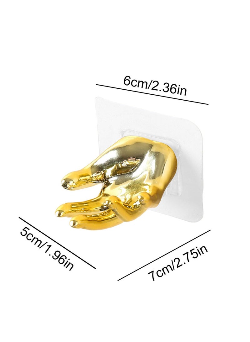 KASTWAVE Hand Shaped Key Hook,Hand Gesture Wall Hooks,Key Holder Wall Mount, Unique New Hand Shaped Wall Hooks, Hand Shape Wall Mounted Adhesive Hook Hand Shape Hooks for Coat, Scarf, Hat - Image 2