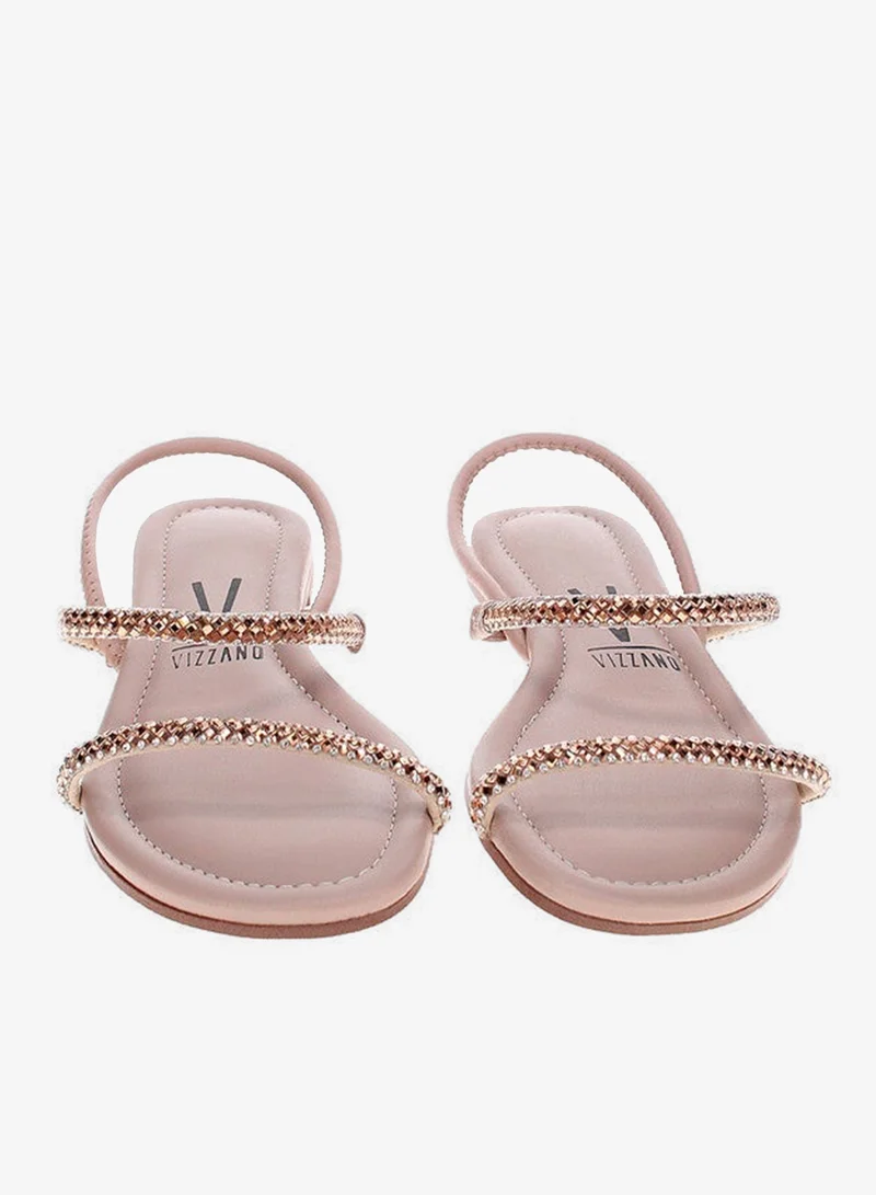 VIZZANO Beige Flat Sandals for Women – Stylish Ladies Flat Sandals & Comfortable Flat Slippers for Women | Best Price UAE