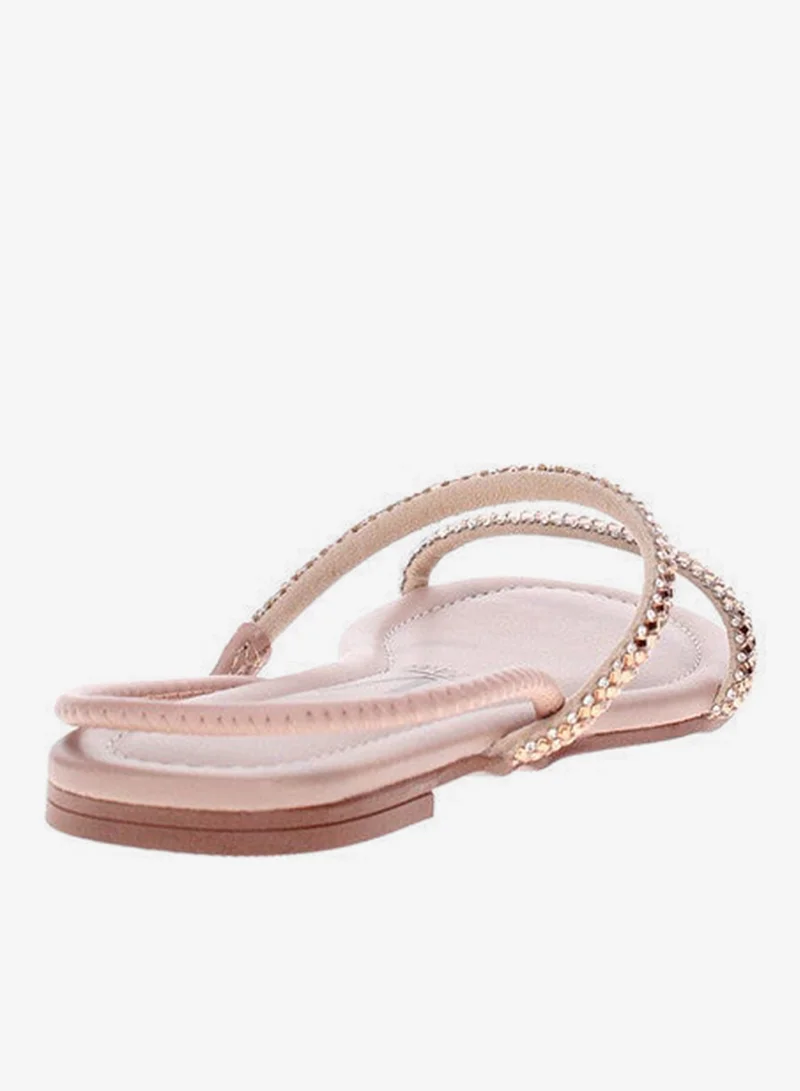 VIZZANO Beige Flat Sandals for Women – Stylish Ladies Flat Sandals & Comfortable Flat Slippers for Women | Best Price UAE