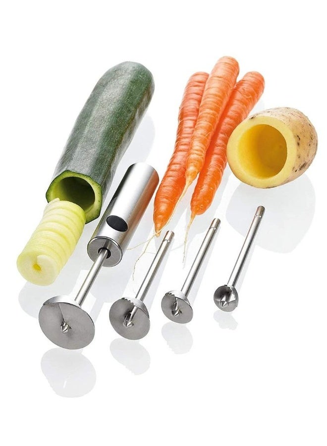 Fruit Corer,  Vegetable Digging Rotating Drill Stainless Steel Fruit Corer Apple Corer Set Core Remover Tool for Apple/Pear/Cherry for Children Food... - Image 5