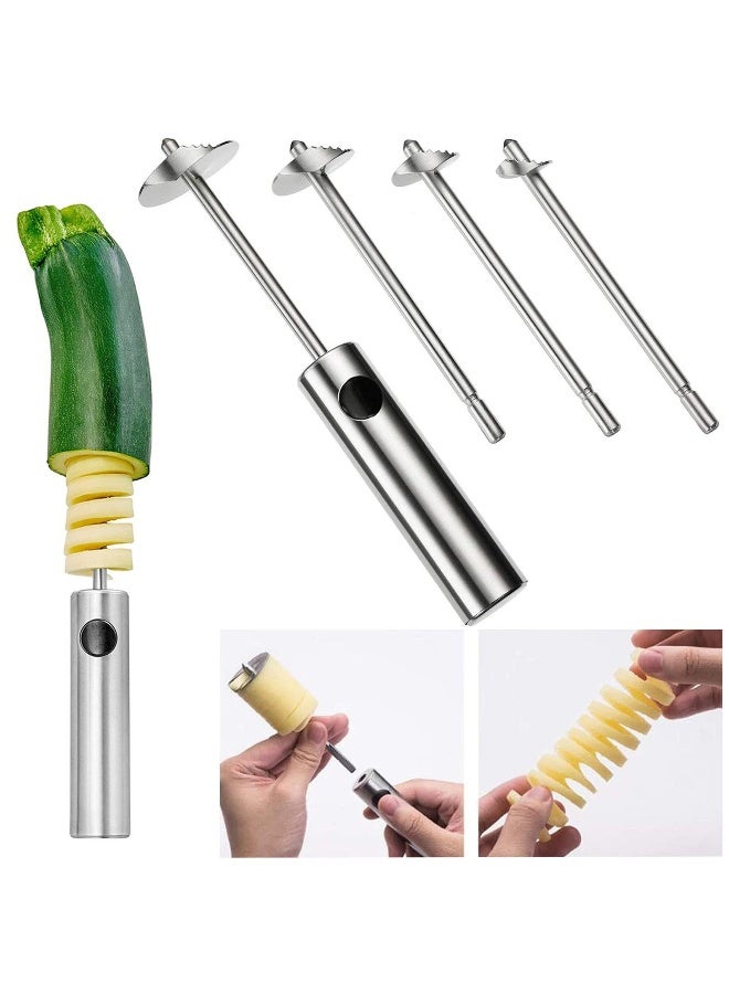 Fruit Corer,  Vegetable Digging Rotating Drill Stainless Steel Fruit Corer Apple Corer Set Core Remover Tool for Apple/Pear/Cherry for Children Food... - Image 1