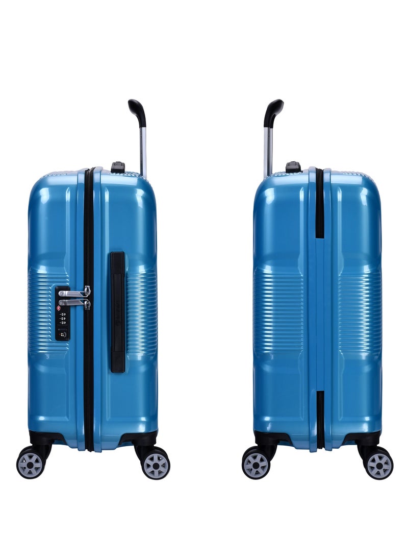 إيمينينت حقيبة سفر صلبة بعجلات مزدوجة هادئة وقفل ، بولي كربونات خفيفة الوزن، مقاس الكابينة، أزرق فاتح - Image 3