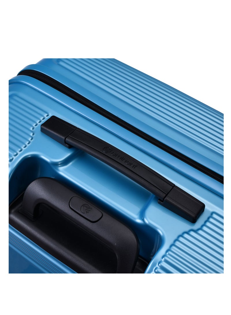 إيمينينت حقيبة سفر صلبة بعجلات مزدوجة هادئة وقفل ، بولي كربونات خفيفة الوزن، مقاس الكابينة، أزرق فاتح - Image 5