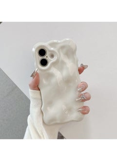 Niche High-grade Electroplated Shell For IPhone16pro Max Mobile Phone Shell Apple 15 14/13 Creative-Color:Qf Wave Bubble Cream White-Applicable Models:15pro Max (without Packaging)