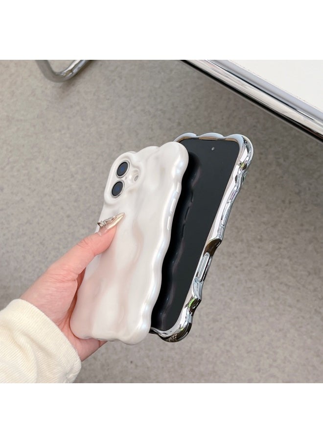 Generic - Niche High-grade Electroplated Shell For IPhone16pro Max Mobile Phone Shell Apple 15 14/13 Creative-Color:Qf Wave Bubble Cream White-Applicable Models:15pro Max (without Packaging) - Image 1