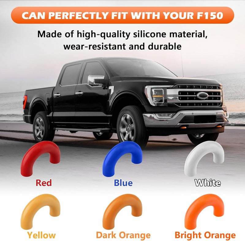 TECHPICCO Tow Hook Covers for Ford F150 2004-2025 Bronco Base/Big Bend/Outer Banks 2021-2025 Compatible with Toyota Tundra Accessories 2017-2021|(Bright Orange). - Image 3