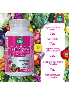 Whole Nature Whole Food Multivitamin For Women With B12 Methyl Folate Womens Multi Vitamin Minerals Probiotics And Omegas. Vegan Vitamins For Women. Non Gmo Daily Supplement Plus 90 Capsules  - Image 4