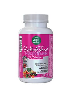 Whole Nature Whole Food Multivitamin For Women With B12 Methyl Folate Womens Multi Vitamin Minerals Probiotics And Omegas. Vegan Vitamins For Women. Non Gmo Daily Supplement Plus 90 Capsules  - Image 1