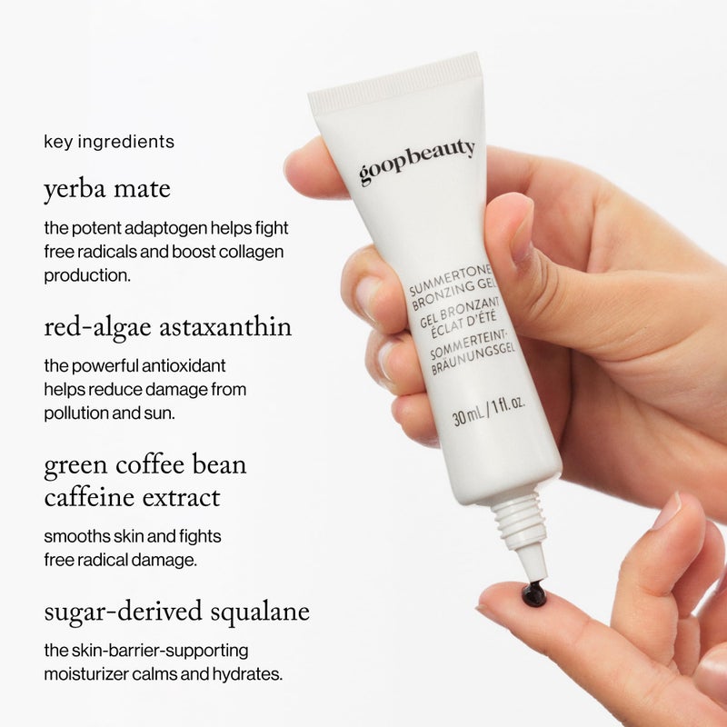 Goop جل برونزي من جووب بيوتي سمرتون | تينت مرطب للبشرة للحصول على توهج مشمس | فيتامين E و أستازانتين من الطحالب الحمراء | 1 أونصة سائلة - Image 3