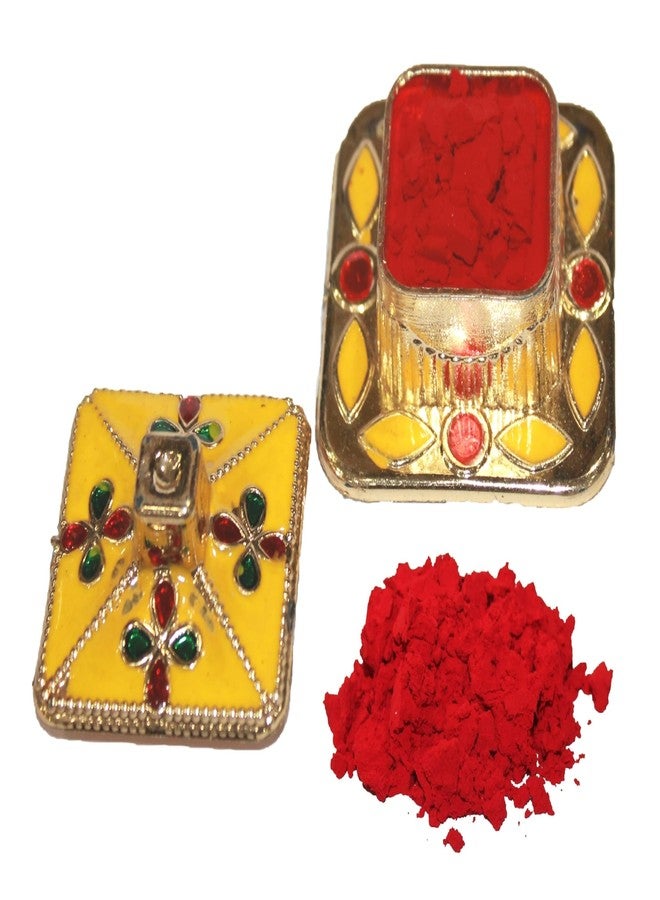 GRI9 Indian Dark Red Pure Kumkum Powder (Sindoor, Kumkuma, Kum Kum) For Makeup, Pooja And Other Hindu Rituals (Dark Red, Fancy Box 2) - Image 4