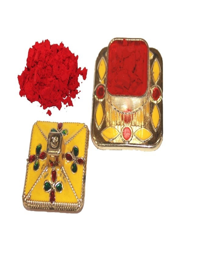 GRI9 Indian Dark Red Pure Kumkum Powder (Sindoor, Kumkuma, Kum Kum) For Makeup, Pooja And Other Hindu Rituals (Dark Red, Fancy Box 2) - Image 2