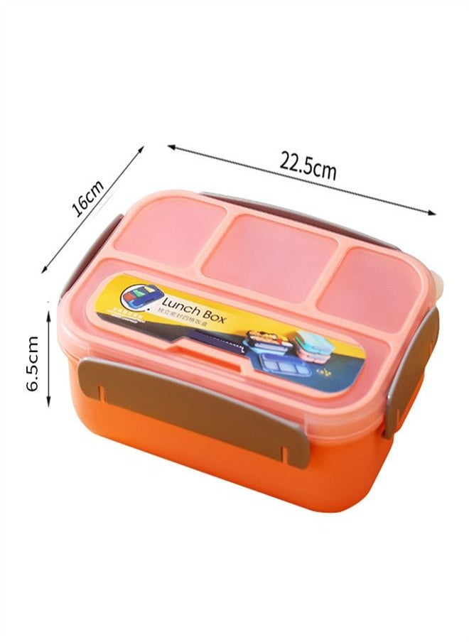 Loquat 1300ML Four Compartment Plastic Microwave Oven Lunch Box Pink 