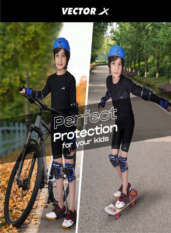 Viva Protective Set Protective Set (Knee/Elbow/Wrist Guard) Multi Purpose Safety Kit for Skateboarding, Roller Skating, Inline Skating, Cycling and Other Sports (Senior,Blue) - Image 5