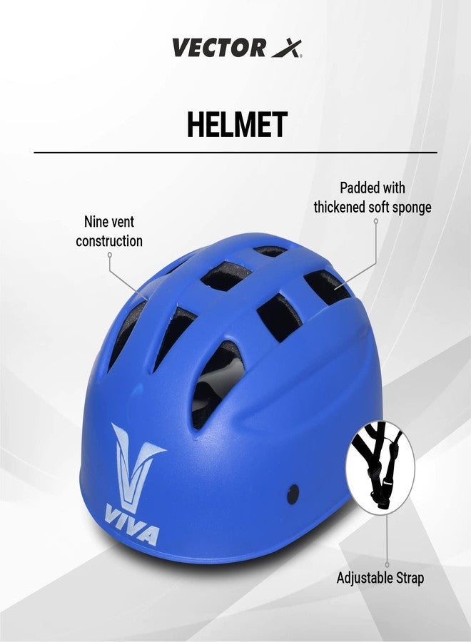 Viva Protective Set Protective Set (Knee/Elbow/Wrist Guard) Multi Purpose Safety Kit for Skateboarding, Roller Skating, Inline Skating, Cycling and Other Sports (Senior,Blue) - Image 1