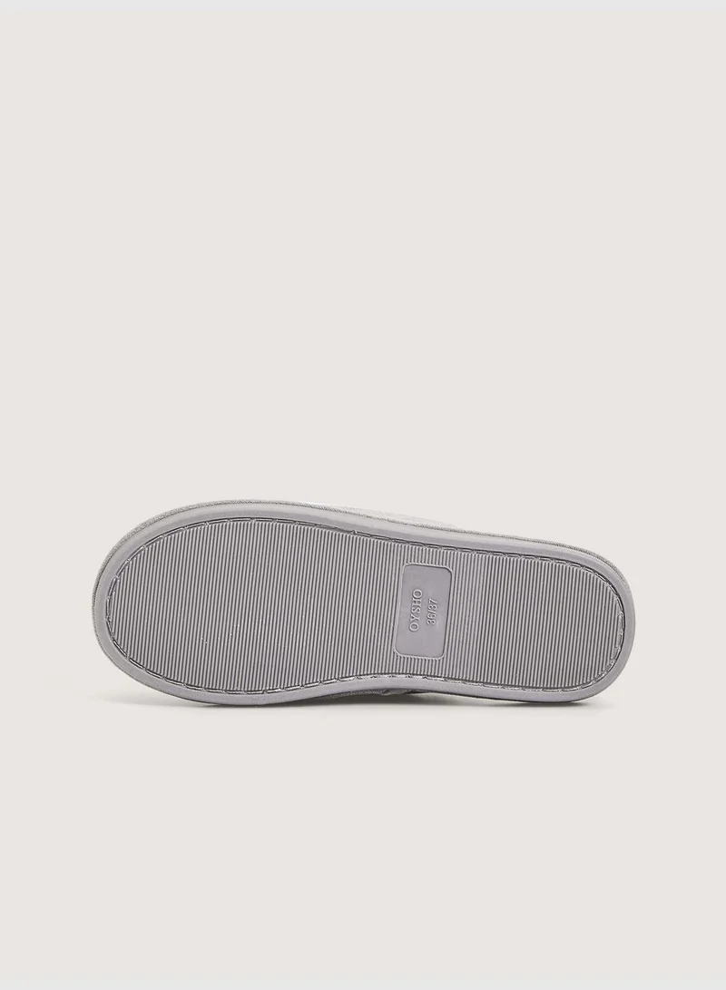 oysho Furry trim slippers