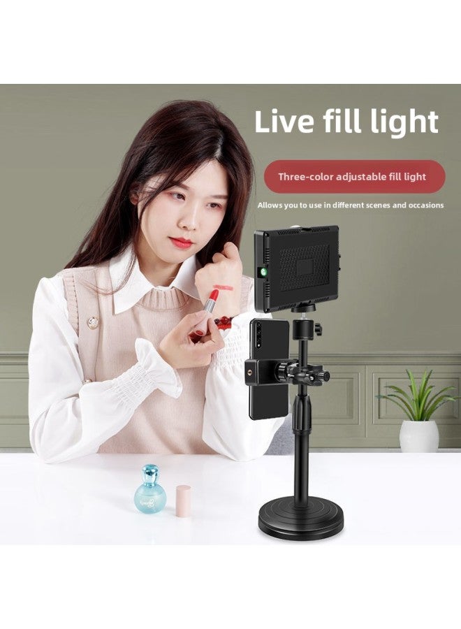 Light Supplement Studio Live Broadcast Dedicated Small Desktop Lighting Room Photo Layout Soft Light Professional Led Square Lamp-Specifications:+ 2.1m Floor Stand + Single Camera Slot - 【three-colo - Image 5