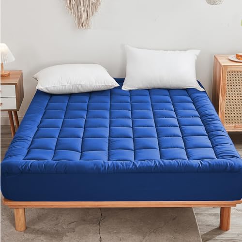 oaskys Mattress Pad - Soft and Breathable Mattress Protector Cover - Pillow Topper with Stretches to 18” Deep Pocket Fits Up to 8”-21” Cooling Bed Topper (Blue, Queen) - Image 2