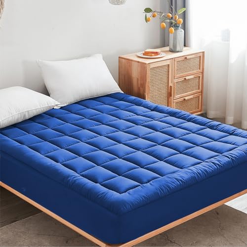 oaskys Mattress Pad - Soft and Breathable Mattress Protector Cover - Pillow Topper with Stretches to 18” Deep Pocket Fits Up to 8”-21” Cooling Bed Topper (Blue, Queen) - Image 3