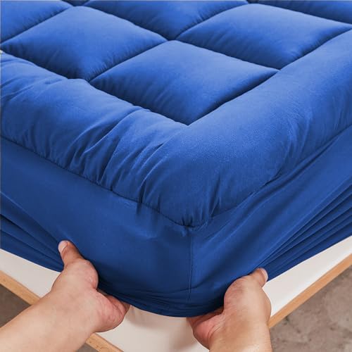 oaskys Mattress Pad - Soft and Breathable Mattress Protector Cover - Pillow Topper with Stretches to 18” Deep Pocket Fits Up to 8”-21” Cooling Bed Topper (Blue, Queen) - Image 5
