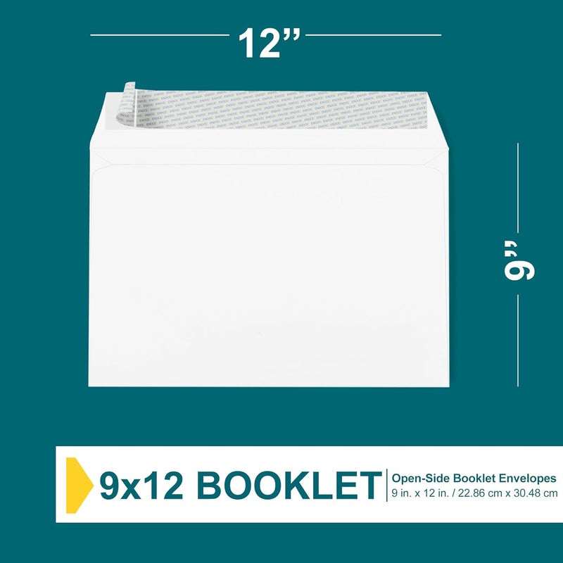 EnDoc 9x12 Booklet Envelopes - 15 pack - Mailing Envelopes Self Seal with Peel & Seal Closure - Open-Side 9 x 12, Blank Plain White 28 lb Paper, for Home and Business - Image 3