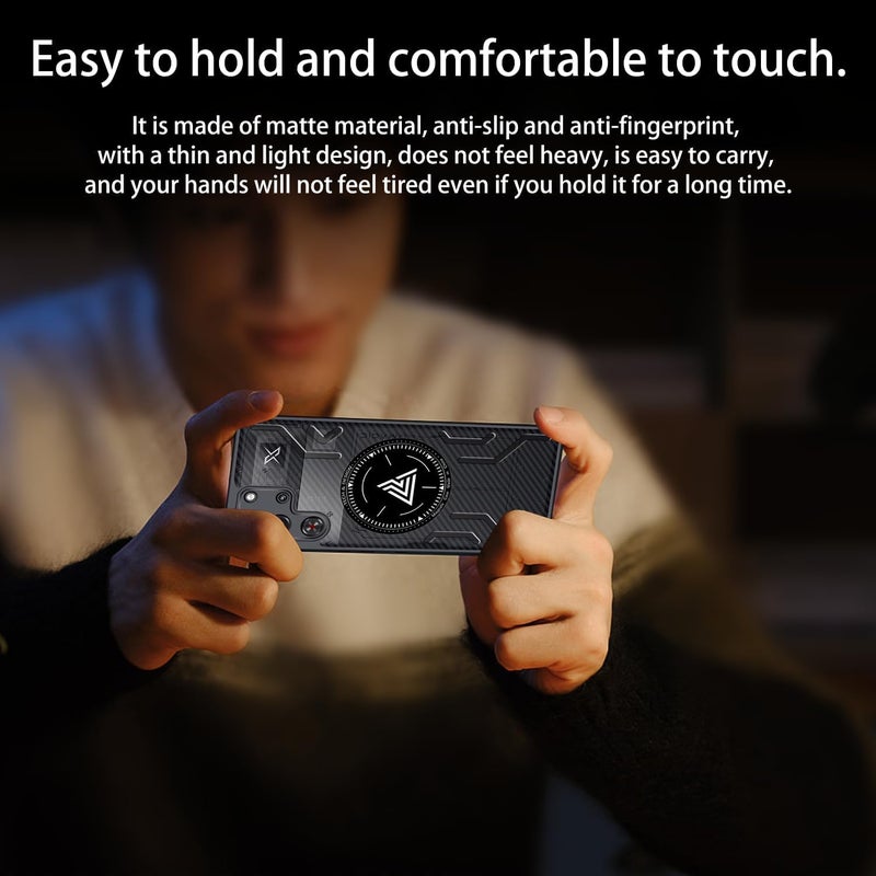 كاست ويف غلاف تبريد متين لـ REDMAGIC 10 Pro / 10 Pro Plus – غطاء واقٍ يمتص الصدمات ومقاوم للسقوط مع مقاومة للاحتكاك وحماية كاملة للجسم – غلاف هاتف ألعاب متين باللون الأسود - Image 2