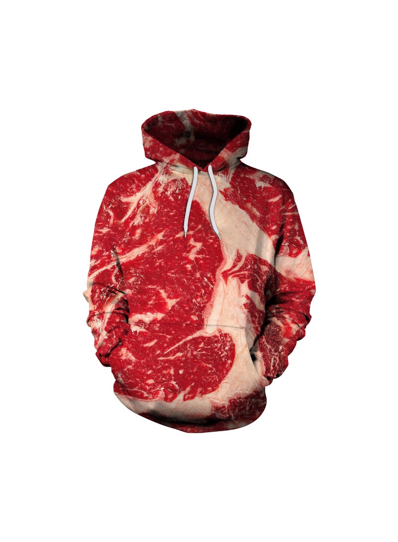 Loquat Single Piece 3D Digital Printed Loose Hooded Sweater  - Image 1