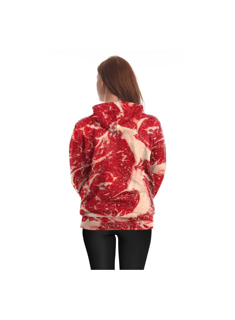 Loquat Single Piece 3D Digital Printed Loose Hooded Sweater  - Image 2