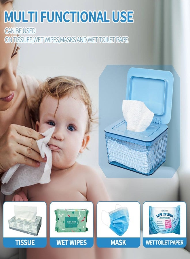 Whiidoom Wipes Dispenser, One-Handed Operation Wipe Holder for Baby & Adult, Seal-Designed Wipes Container for Bathroom Keep Diaper Wipes Fresh (Blue) - Image 5