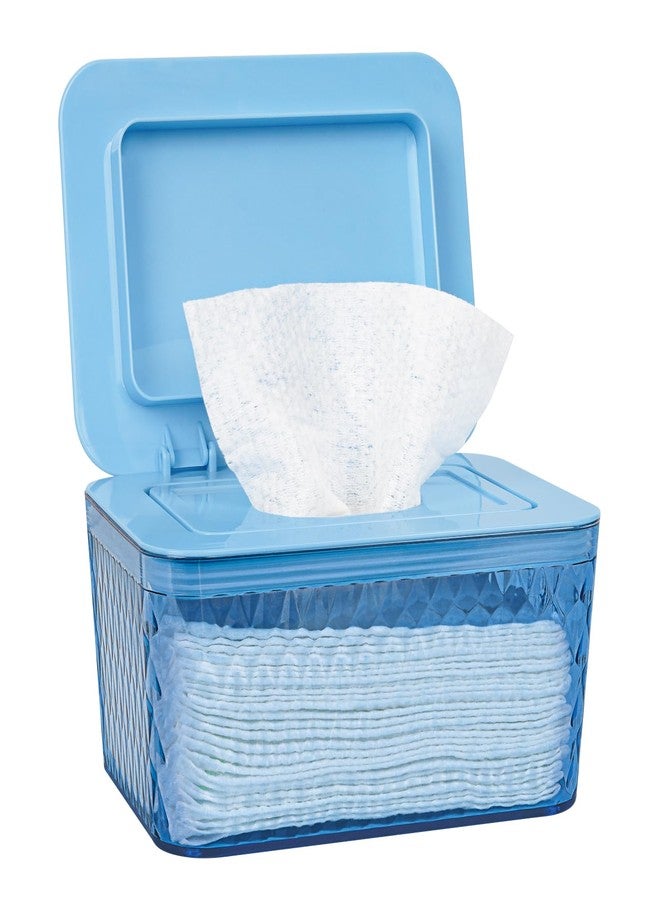 Whiidoom Wipes Dispenser, One-Handed Operation Wipe Holder for Baby & Adult, Seal-Designed Wipes Container for Bathroom Keep Diaper Wipes Fresh (Blue) - Image 1