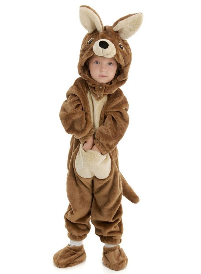 HSCTEK Baby Kangaroo Costume, Infant Animal Onesie Boys Girls, Babies Newborn Halloween Cosplay Romper Clothes Toddler 12-18 Months Brown - Image 1