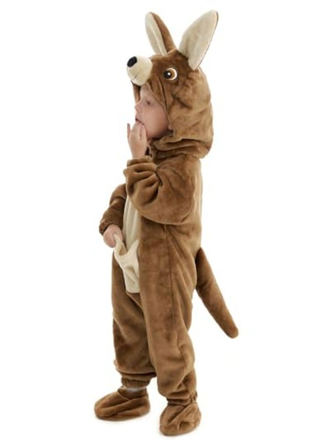HSCTEK Baby Kangaroo Costume, Infant Animal Onesie Boys Girls, Babies Newborn Halloween Cosplay Romper Clothes Toddler 12-18 Months Brown - Image 4