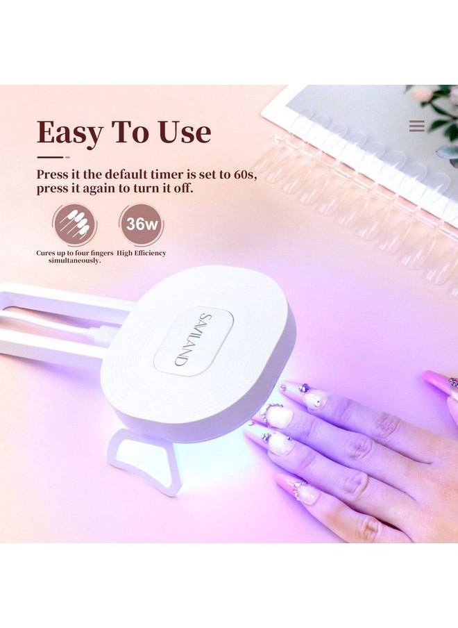 Saviland U V Light For Nails  36W Portable Handheld Mini U V Led Nail Lamp For Gel Nails Curing All Soakoff U V Folding Stand Nail Dryer Easy To Use For Nail Art Tool For Home Diy Salon  - Image 5
