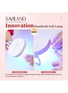 Saviland U V Light For Nails  36W Portable Handheld Mini U V Led Nail Lamp For Gel Nails Curing All Soakoff U V Folding Stand Nail Dryer Easy To Use For Nail Art Tool For Home Diy Salon  - Image 3