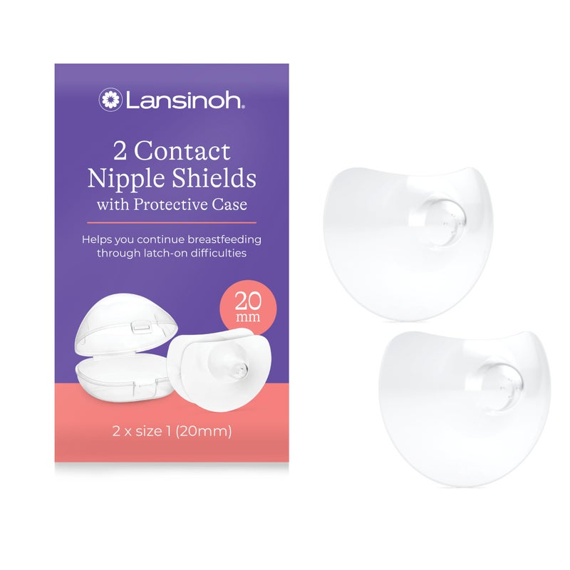 MaidMAX Lansinoh, Contact Nipple Shields with Case 20mm Medium, Clear - Image 1