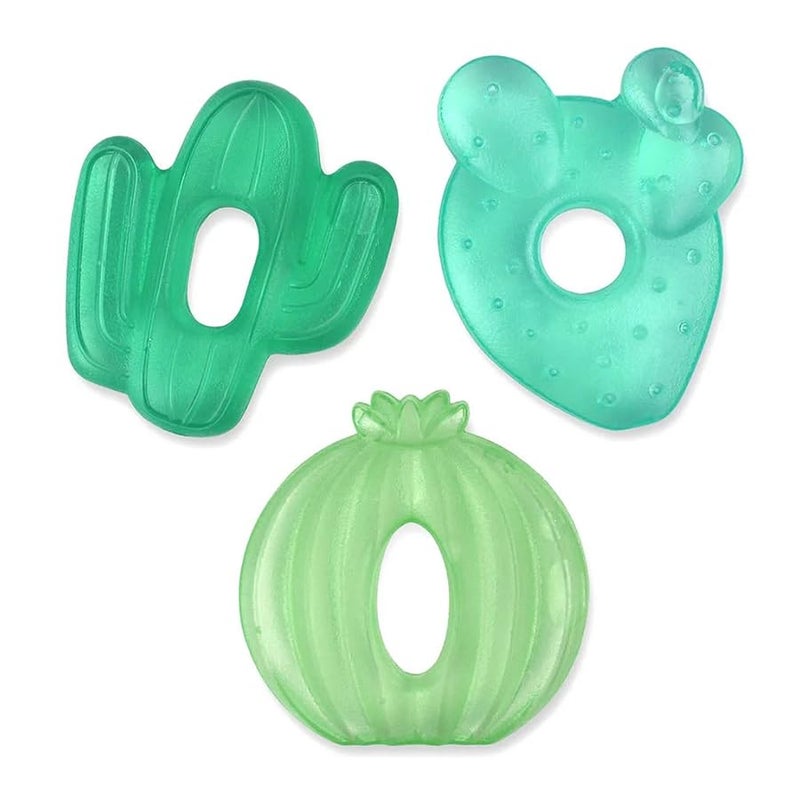 Itzy Ritzy Itzy Ritzy WaterFilled Teethers Cold Cutie Coolers Textured On Both Sides to Massage Sore Gums Emerging Teeth Can Be Chilled in Refrigerator Set of 3 Green Cactus Water Teethers 