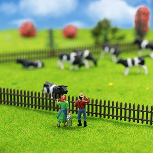 Evemodel Farm Animals Figure Set,AN8704 36PCS 1:87 Well Painted Model Cows and Figures for HO Scale Model Train Scenery Layout Miniature Landscape New - Image 3