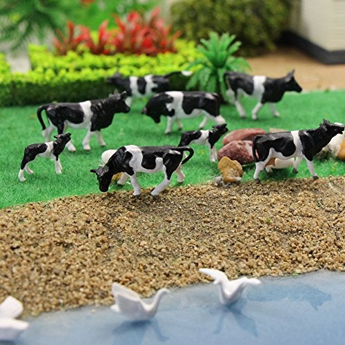 Evemodel Farm Animals Figure Set,AN8704 36PCS 1:87 Well Painted Model Cows and Figures for HO Scale Model Train Scenery Layout Miniature Landscape New - Image 4