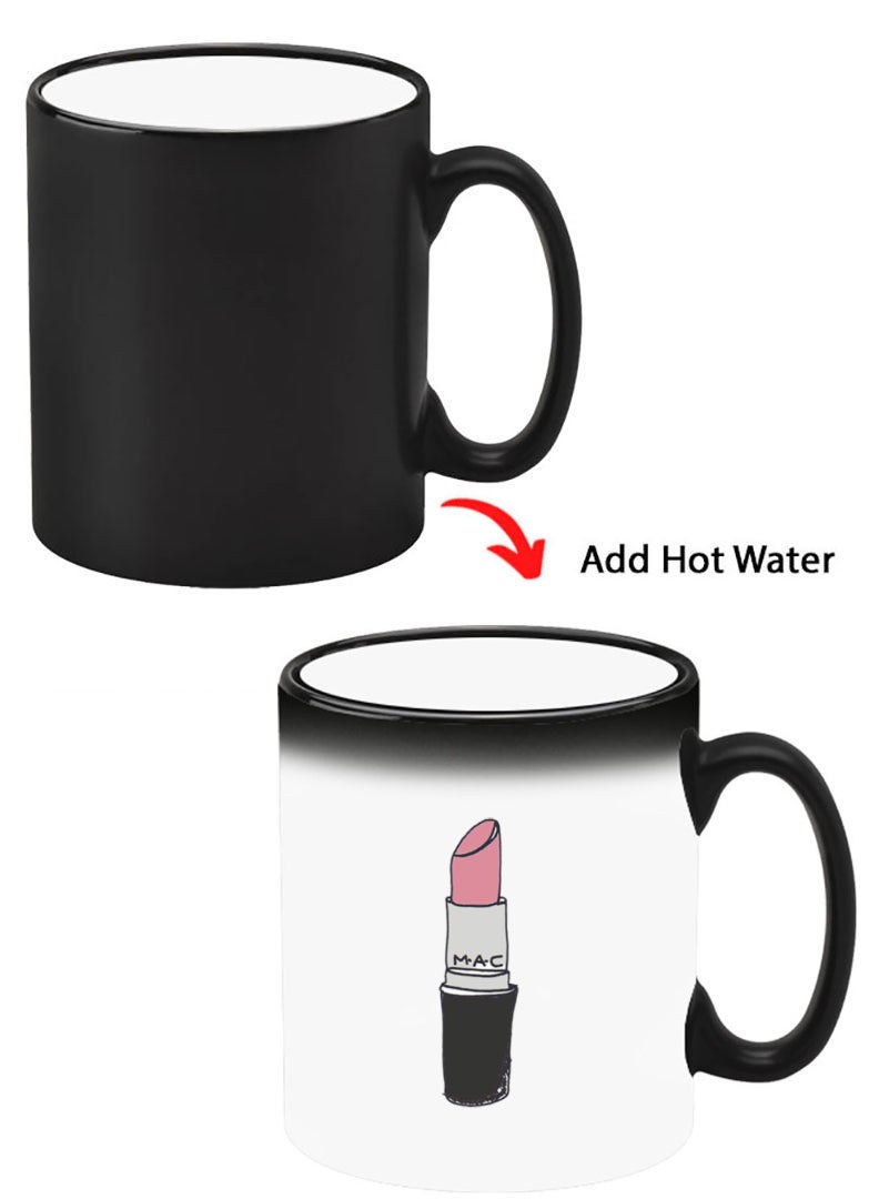 Theodor Color Changing Heat Sensitive Ceramic Mug, Image Revealed When HOT Liquid is Added! Lipstick - Image 1