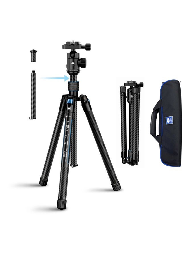 sirui SIRUI Carbon Fiber Travel Tripod with E-10 360° Ball Head, 59.8” Compact Camera Tripod AT-125, Quick Release Reverse Folding Legs, Reversible Center Column, Max Load 17lbs - Traveler X-II - Image 1